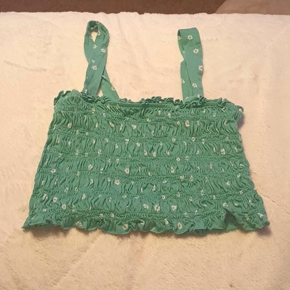 American Eagle Turquoise Floral Tank Top - Picture 2 of 4